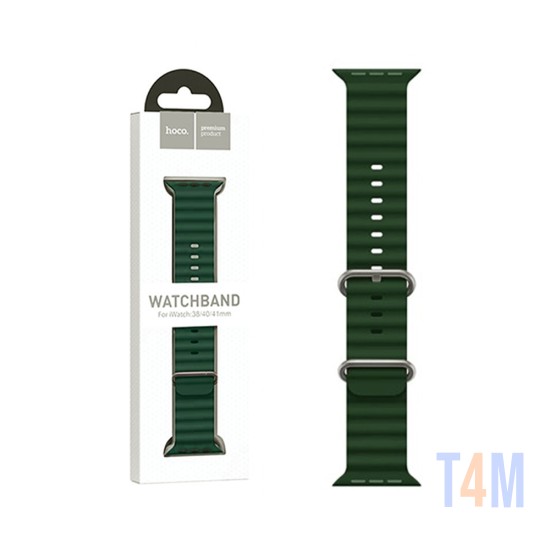 Bracelete de Silicona con Fivela Dupla para iWatch WA12 Series Original Marine (38/40/41mm) Alfafa/Verde